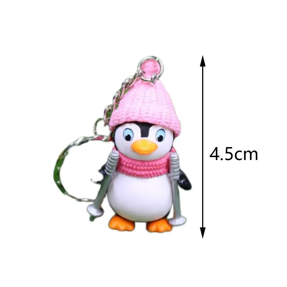 

1Pcs Mixed Cute Cartoon Penguin Keychain Soft PVC Kawaii Key For Women Trinket Charm chain Key Ring Penguin Girls Bag W7T1