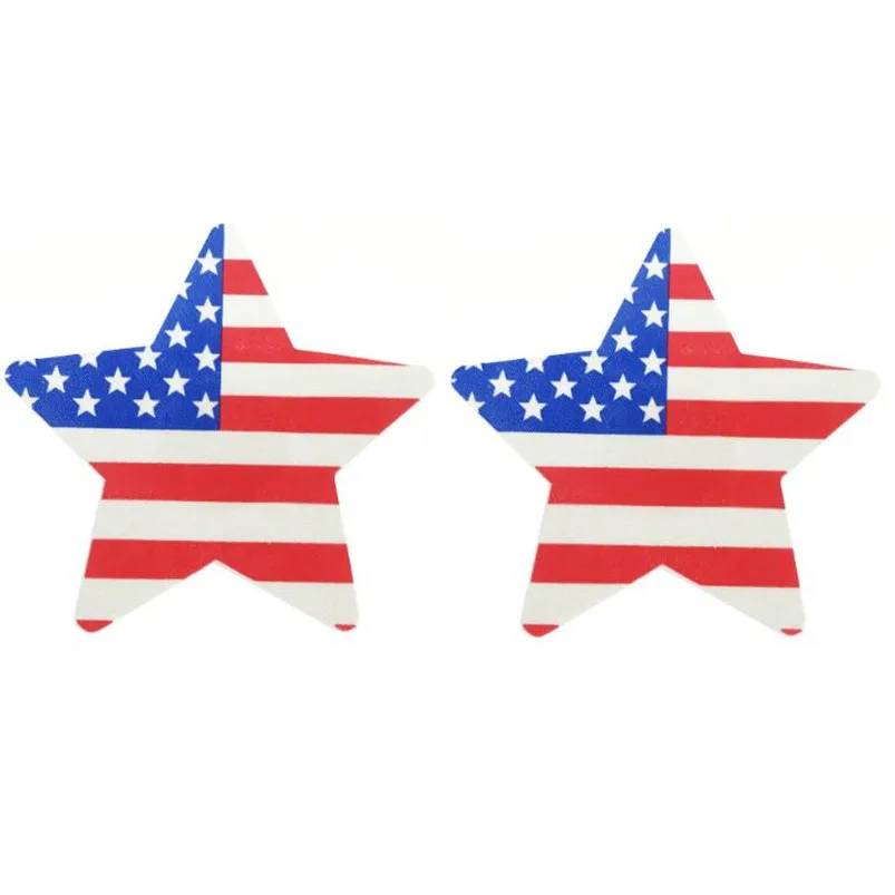 

GEOCOCCYX Sexy experience 50 pairs (100 Pcs) women Breast Pasties flag Nipple Covers non-sensitizing adhesive with a soft