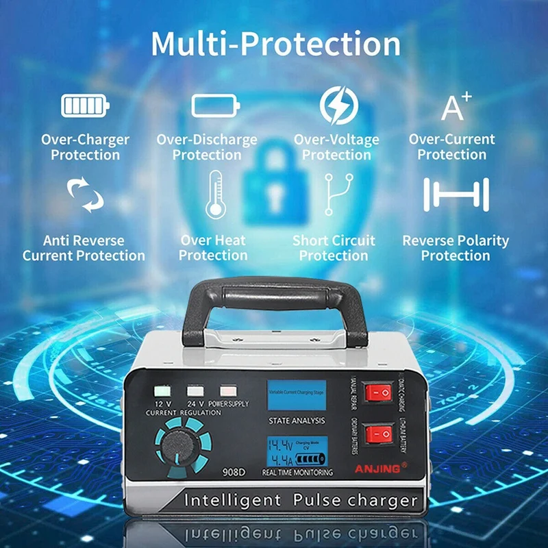 400w 30a 12v24v automatic car battery charger smart pulse repair boat trickle eu plug free global shipping