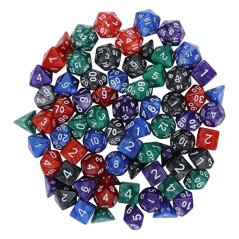 7 шт. наборы игральных костей 100% абсолютно новые dados rpg башня для poliedricos TRPG