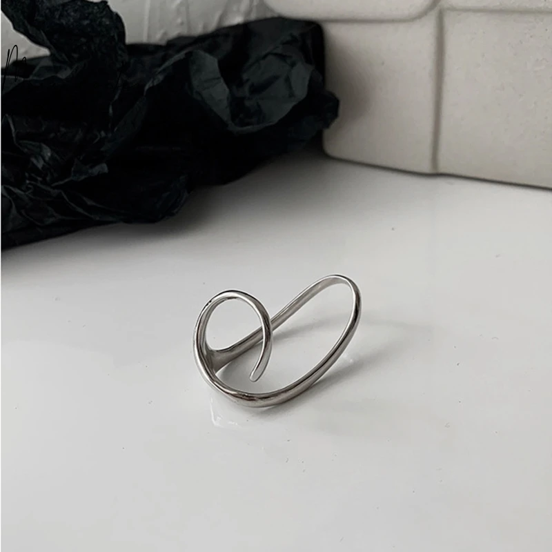 

MORSE CODE Trend Rings 925 Sterling Silver Irregular Geometric Personality Open Rings Minimalist Ring for Women Party Jewelry