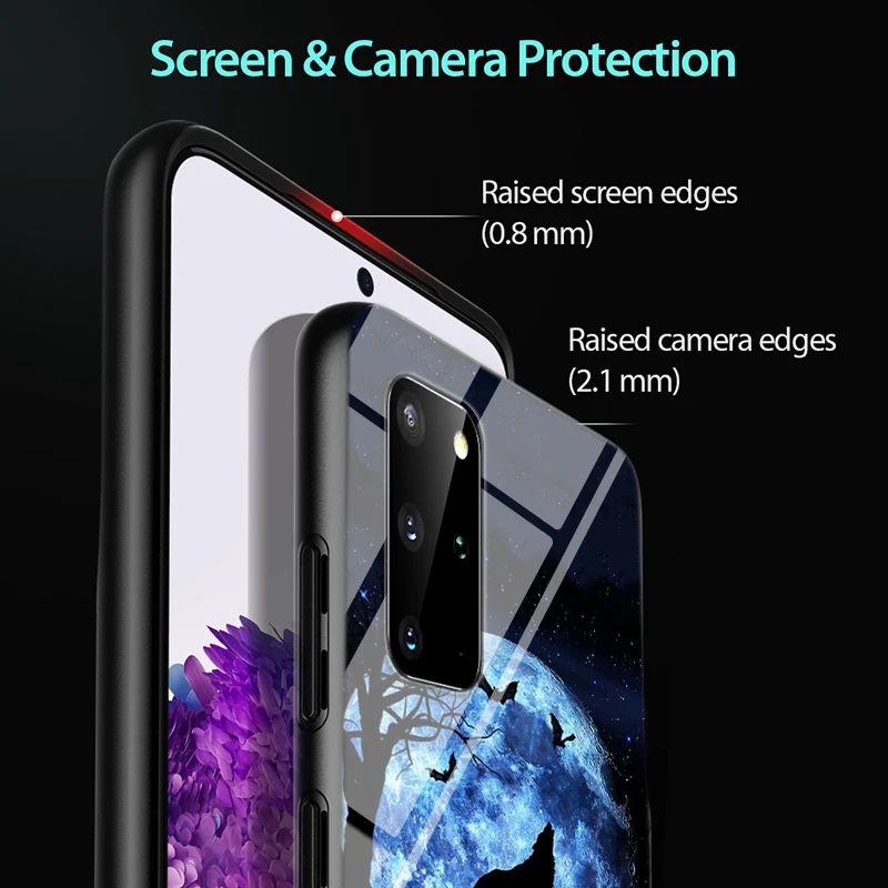

Fashion Black Wolf for Samsung S20 Ultra Plus A91 A81 A71 A51 UW A41 A42 A31 A21 A21S A11 5G Bright Black Phone Case