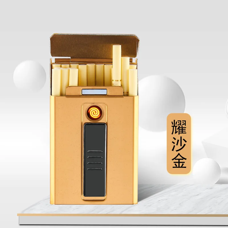 Чехол для сигарет с USB зажигалкой, коробка для сигарет 6 мм, тонкие сигареты для женщин и мужчин, 14 шт., 6 мм, тонкие сигареты 85s DH9011