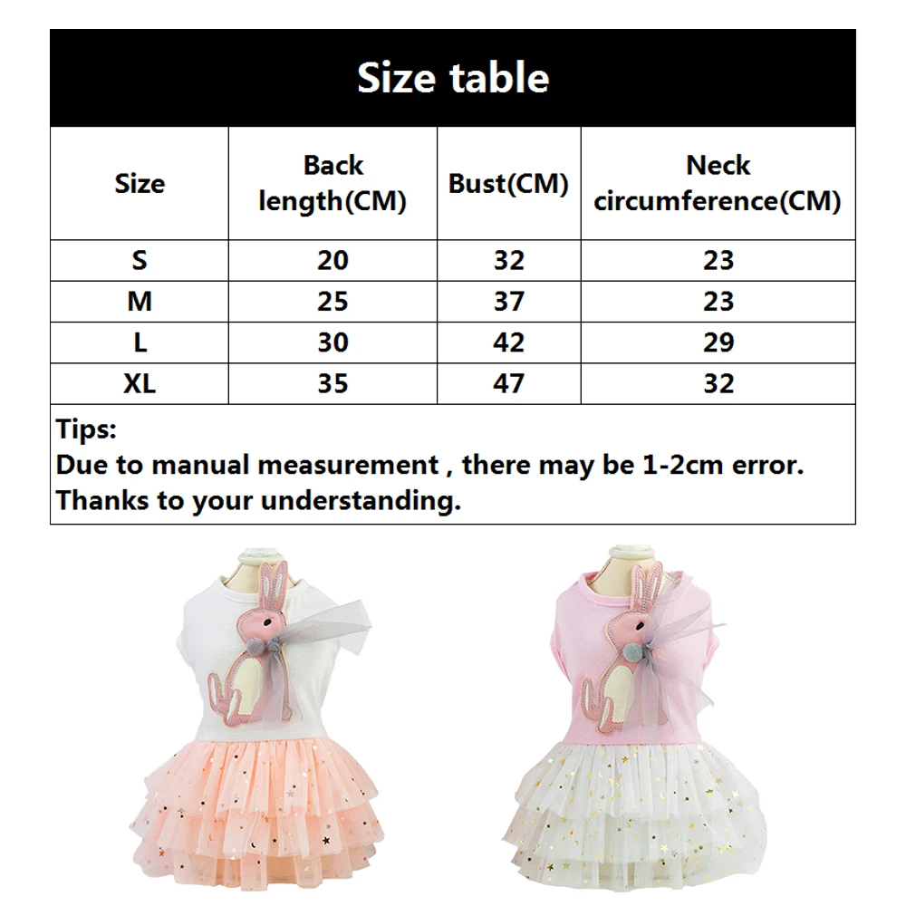 

Pet Dog Spring Summer Princess Skirt Dress Cool Dress Rabbit on Upper Sweet Bubble Skirt Party Cosplay Cute Dresses