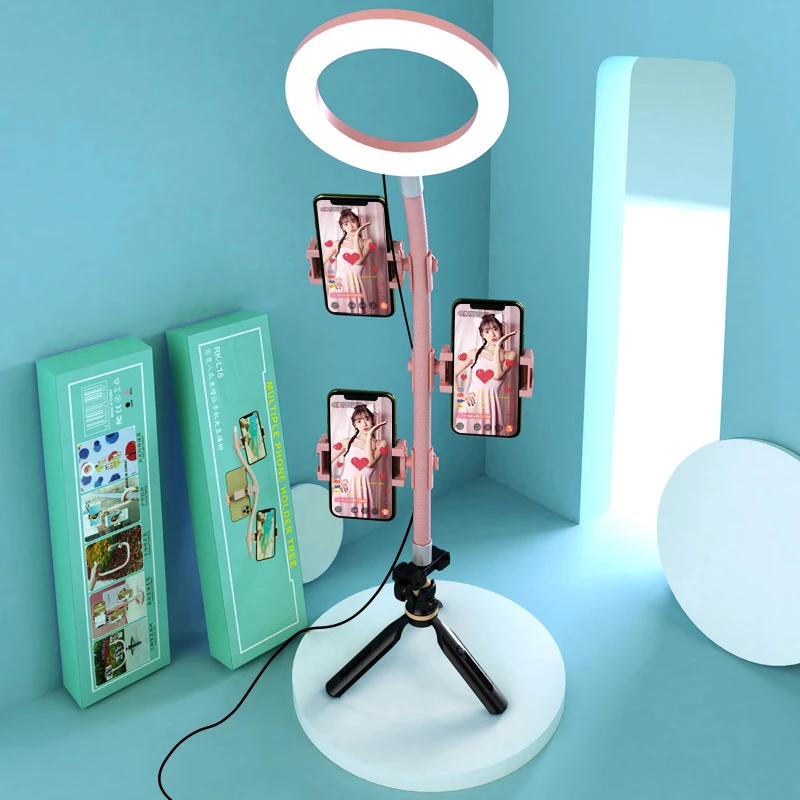 Live Поддержка Настольный Телефон Штатив с держателем для заполнения светильник