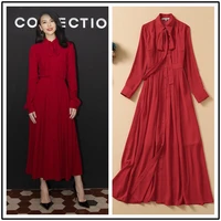 2020 autumn boutique womens dress gao yuanyuan same style celebrity temperament red fashion dress long a line dress