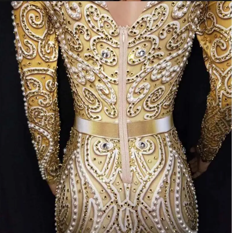 

Women Mock Neck Jumpsuit Sequin Rhinestone Diamonds Jazz Jumpsuits Long Sleeve Skinny Bodysuits Clubwear Party One Piece Romper
