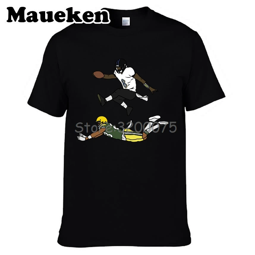 Мужская футболка Lamar Jackson Baltimore 8 Hurdle Clothes Футболка мужская с круглым вырезом W19101806 |