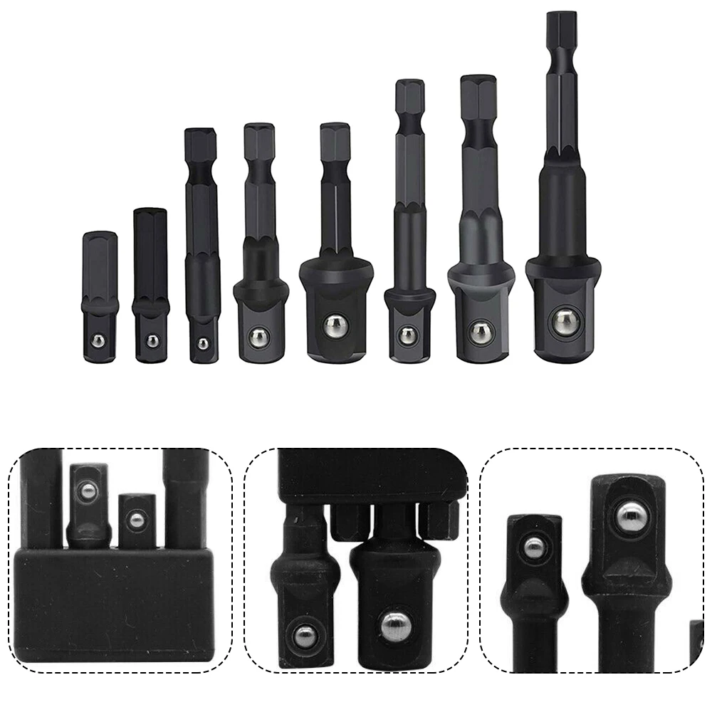 

16Pcs Portable Anti Slip Chrome Vanadium Steel Socket Adapter Heavy Duty Impact Driver Hex Shank Drill Bits Power Extension Tool