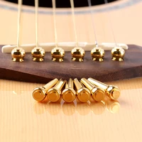 6 pcslot guitar strings nail metal acoustic guitar bridge pins solid copper brass guitar strings fixed cone string pins