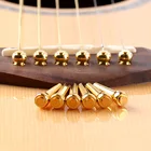 6 шт.лот гитарные струны, металлические булавки для акустической гитары, Твердые медные латунные Струны для гитары, фиксированные конусные булавки