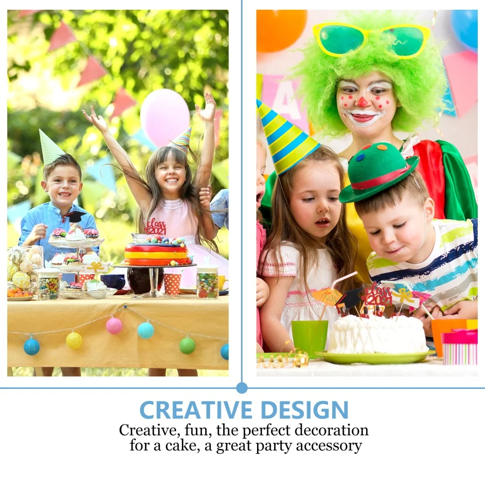 

12pcs 2021 Graduation Party Decor Graduation Cap Cake Picks (Assorted Color)