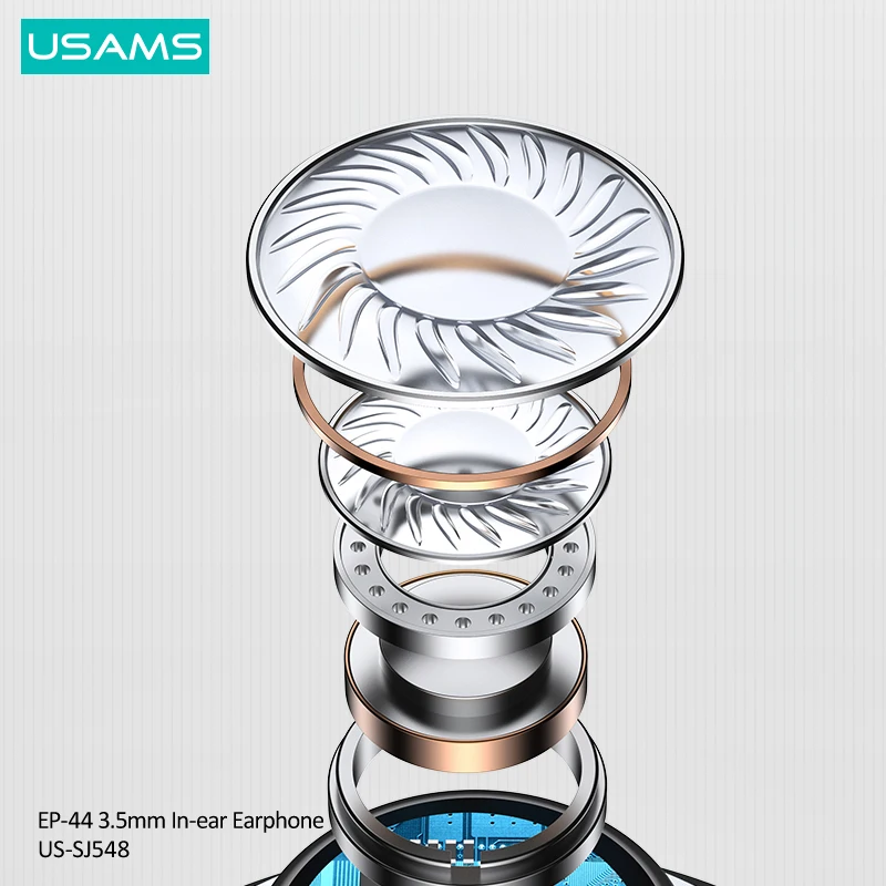 Наушники-вкладыши USAMS 3 5 мм проводные наушники микрофон для записи с регулятором