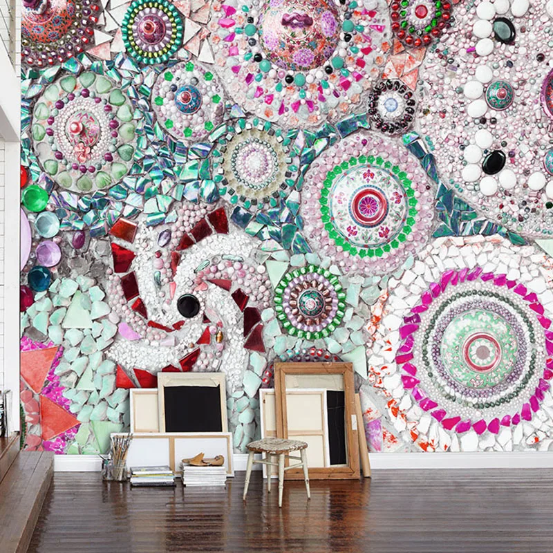 Европейские 3D стерео фарфоровые обои для кафе в ретро-старинном этническом стиле