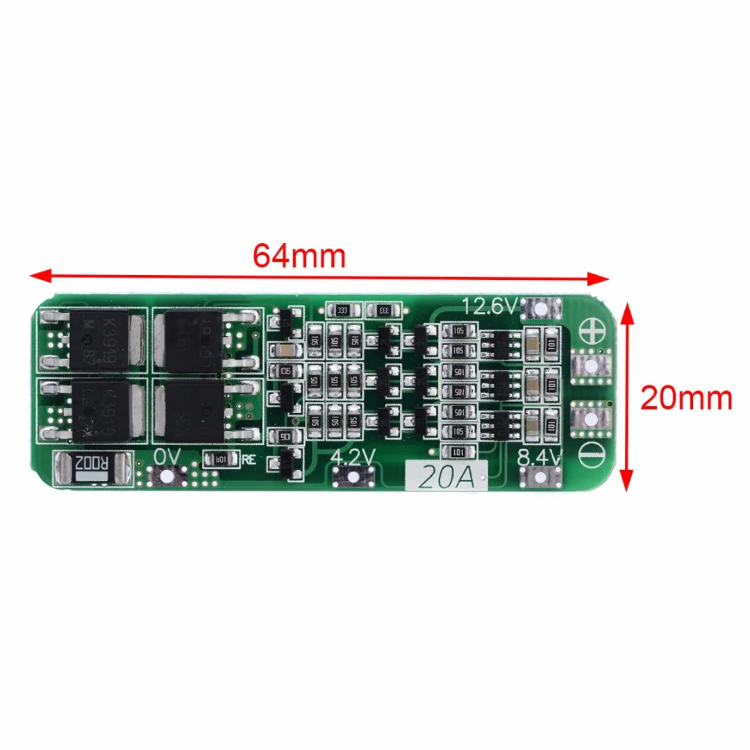 3S 20A литий-ионный аккумулятор 18650 зарядное устройство PCB плата защиты BMS 1pc 12 6 V Cell