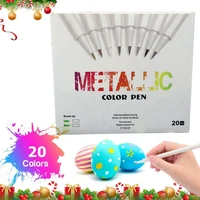 20 colors acrylic art paint metallic marker pens set for ceramic rock glass porcelain mug wood fabric canvas painting supplies