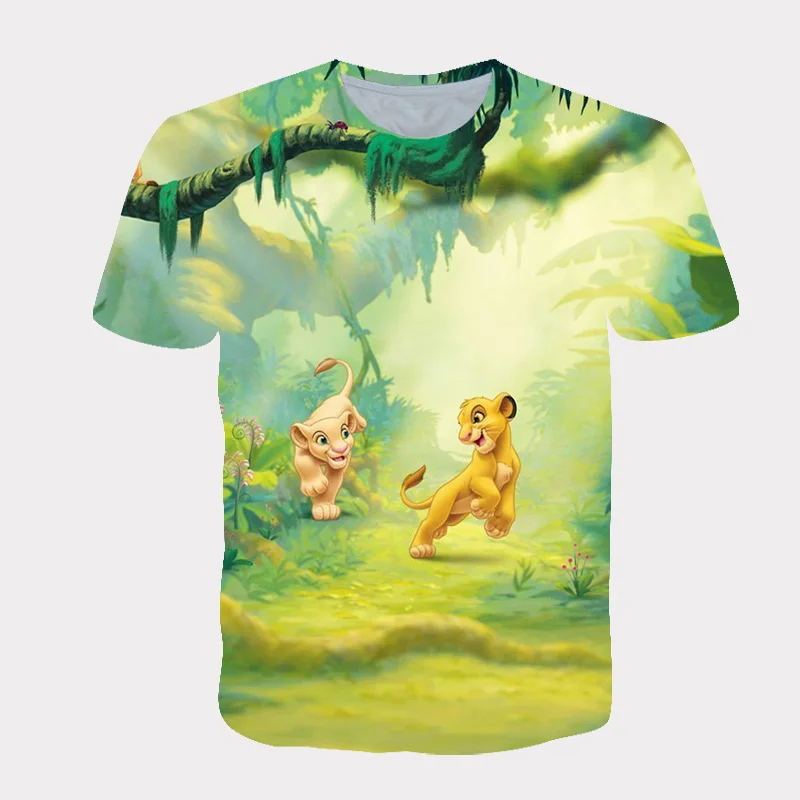 

2021 Summer Children's 3D Cartoon Lion King Kids t shirt Trend Boys Girls Sports Leisure t-shirts Tops Hip Hop Funny T-shirt