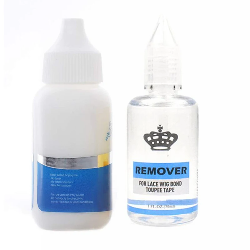 

Hair Replacement Adhesive 1.3oz Invisible Bonding Glue Extra Moisture With Remover For Poly and Lace Hairpiece Wig Toupee