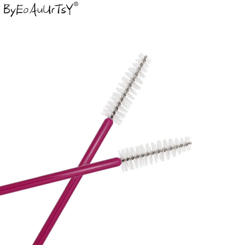 rose white 1/50 шт одноразовые нейлоновые палочки для туши для ресниц синие золотистые синие ручки кисти для ресниц кисти для макияжа Инструменты для наращивания ресниц - Handle Color: rose white