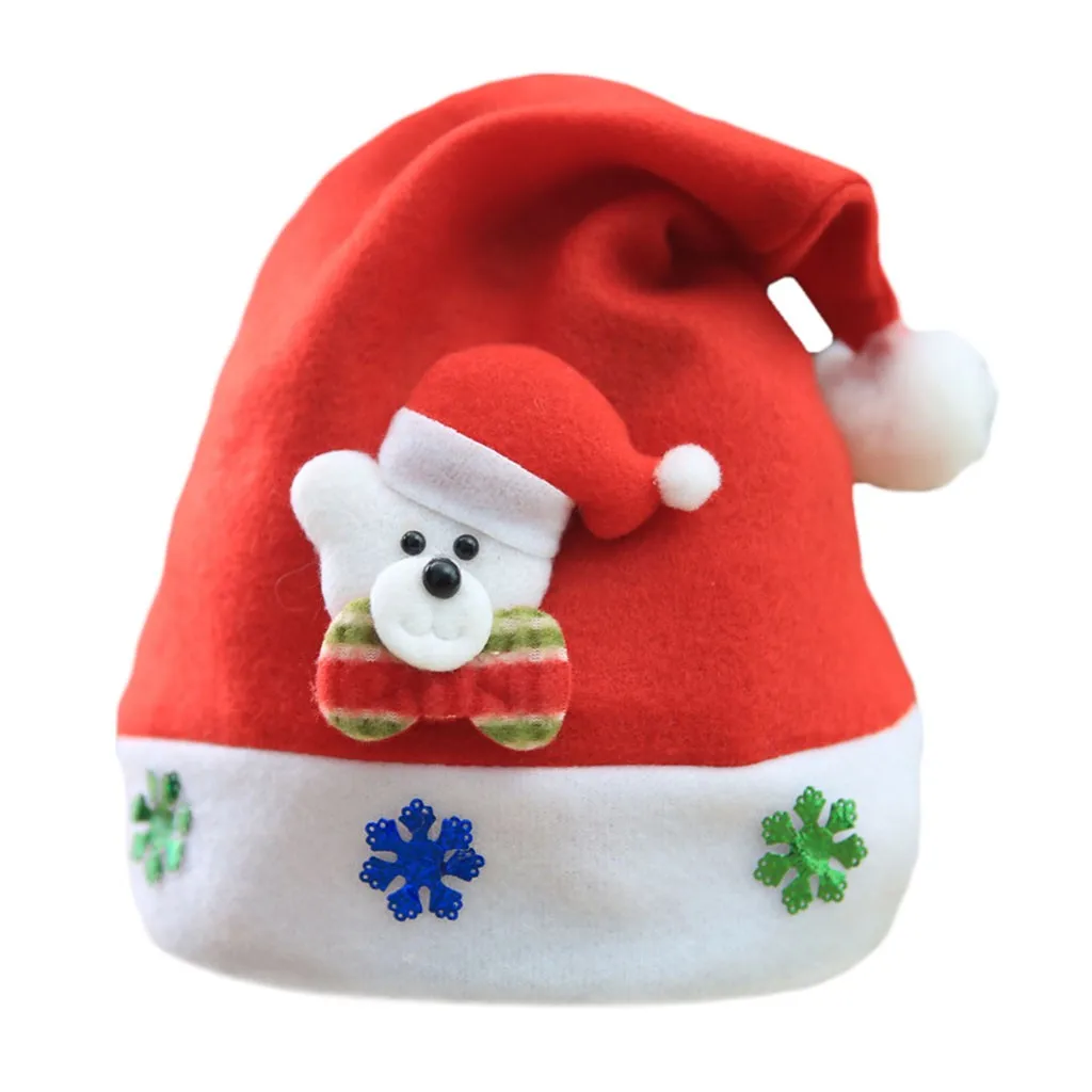 Рождественские украшения теплые подарки новая аппликация шапка с медведем