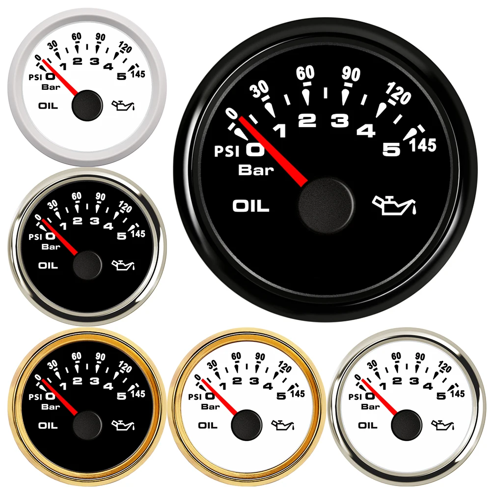 52 мм Манометр Масляный Пресс 0 5 бар 145 фунтов на кв. дюйм 316 Безель чистые метры 9 32 В