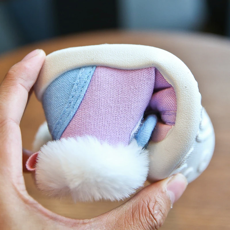 Зимние ботинки для маленьких девочек и мальчиков малышей Теплая плюшевая