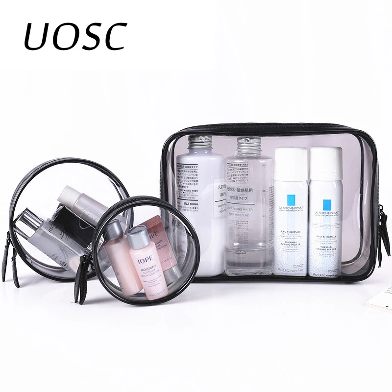 Прозрачные дорожные сумки UOSC из ПВХ органайзер для косметики косметичка