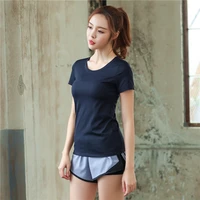new yoga sports t shirt womens short sleeve loose slim stretch quick drying summer fitness t shirt women wholesale