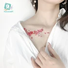 Rocooart горячая Распродажа цветок водостойкая Татуировка Сакура Персиковый Цветок Дизайн Грудь Временные татуировки для женский боди-арт поддельные татуировки