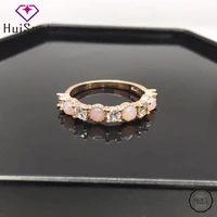 huisept trendy 925 silver ring jewelry round shape opal zircon gemstone fashion ornament for women wedding party rings wholesale