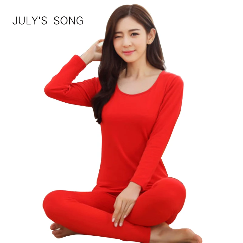Женское хлопковое термобелье JULY'S SONG костюм Женская осенне зимняя терморубашка