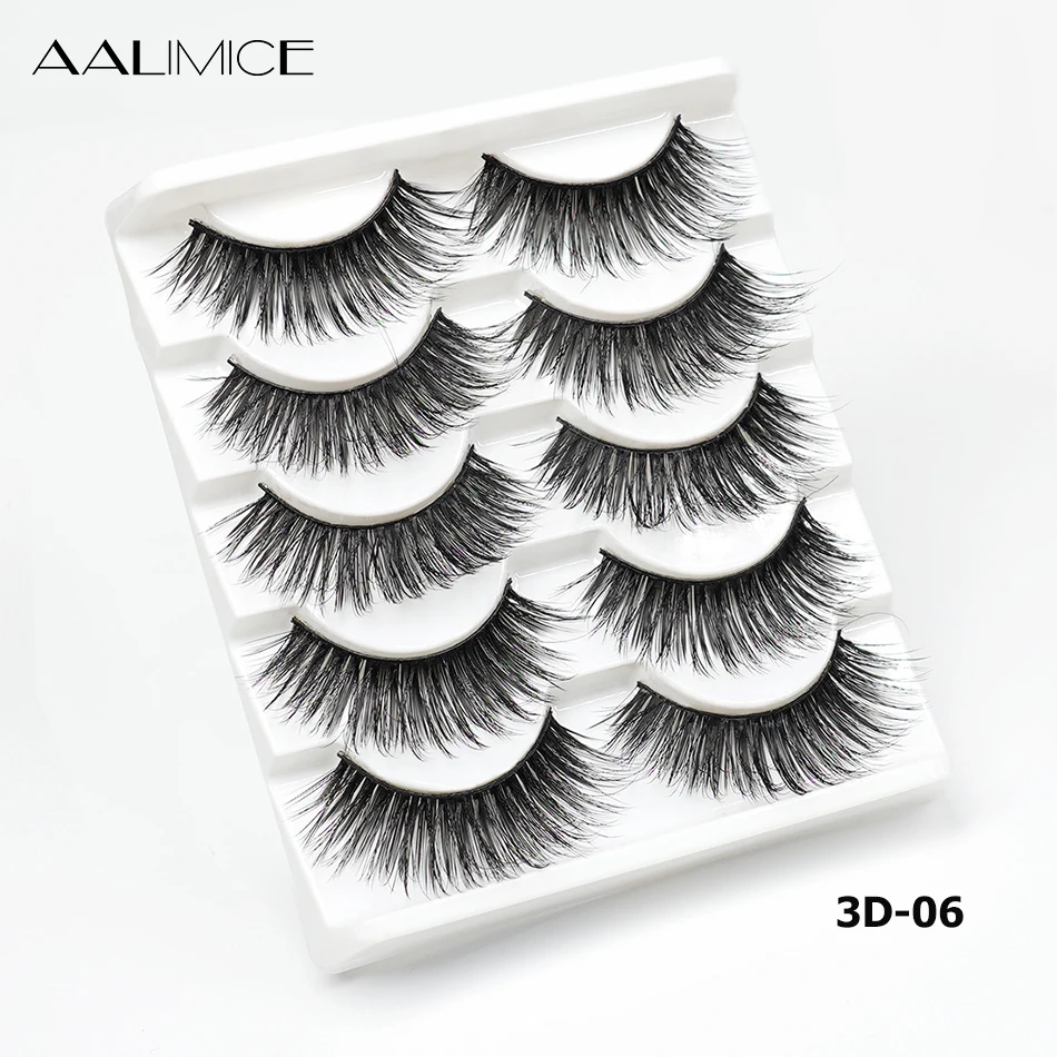 ALIMICE 5 пар ресницы 3D норковые волосы накладные натуральные/толстые длинные
