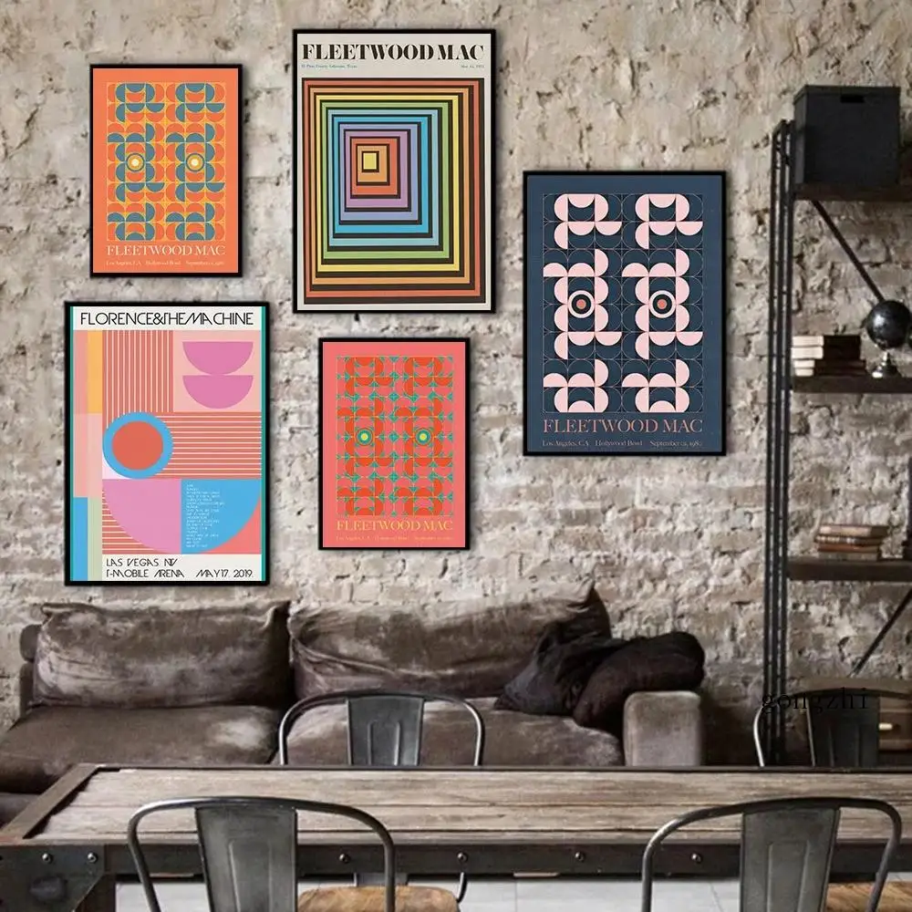 

Fleetwood Mac Popular Music Poster Hip Hop Rap Star Abstract Geometric Canvas Painting and Prints Wall Art Pictures Home Decor