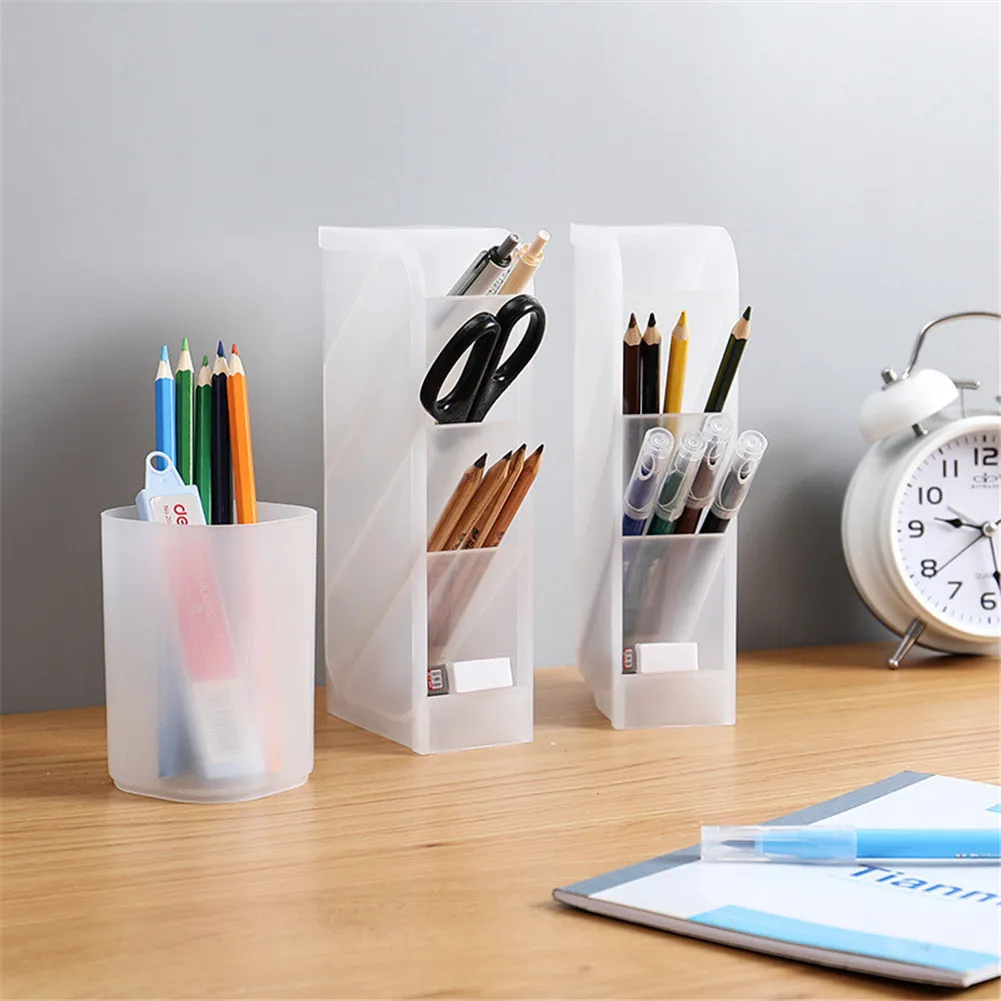 

Office Desk Organizer Pen Holder 4 Compartments Desktop Pen Organizer for Home Office School Art Supplies