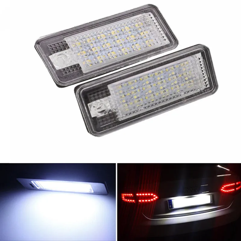 

2 шт х 18 светодиодный номерной знак светильник лампа для Audi A3 A4 A6 A8 Q7 RS4 RS6