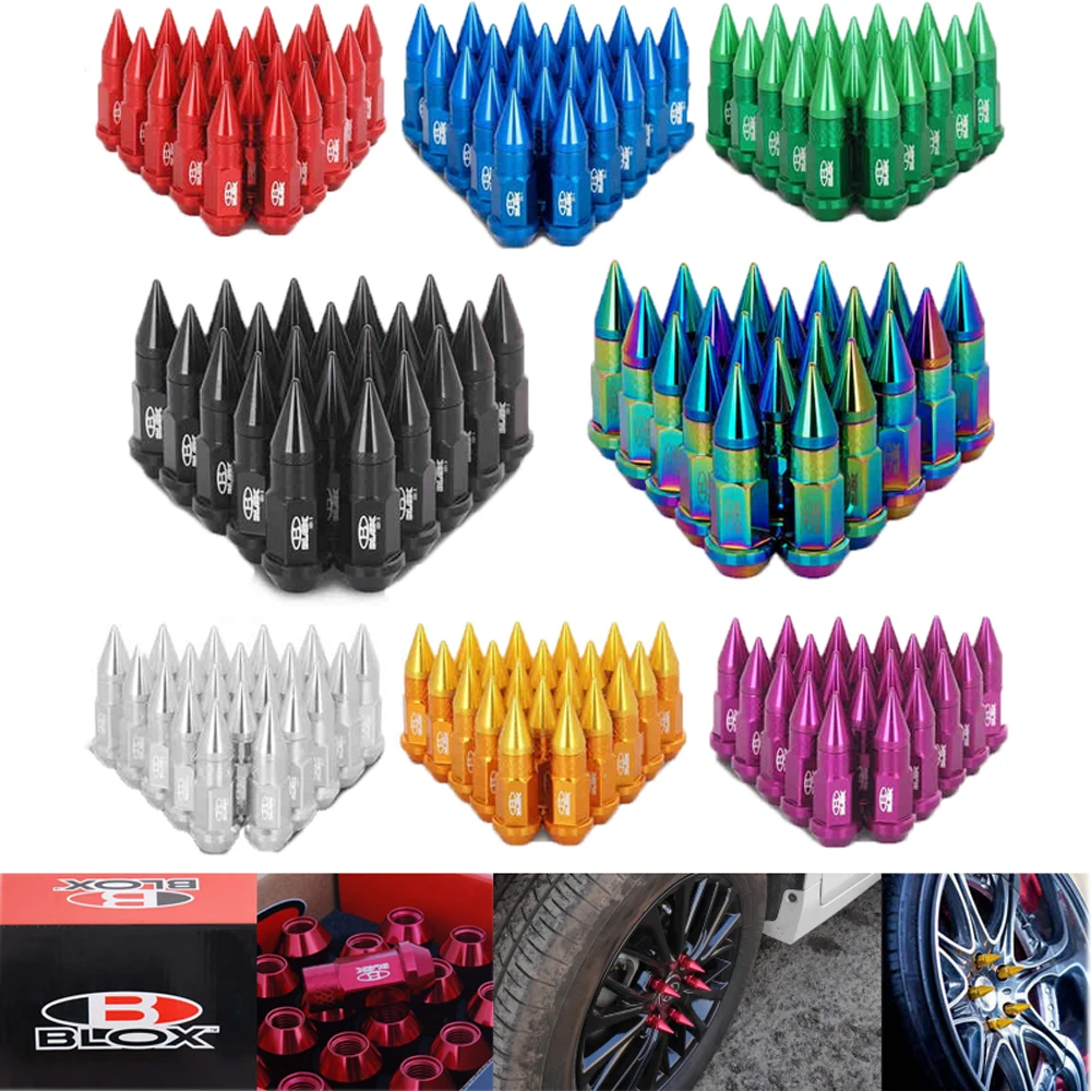 Набор из 20 штук гаек Blox Racing Jdm из алюминия с удлиненными шипами для колесных дисков M12X1,25 / M12X1,5 BLOX.