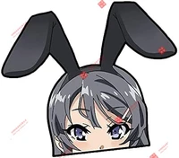 suitable for bunny girl senpai peeker anime car stickerdecal laptop rv camper window waterproof decoration racing stickers