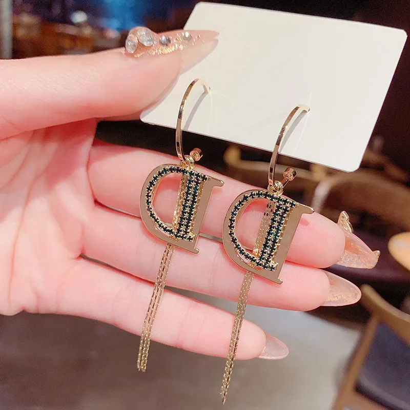 

Personality Fashion Letter Metallic Long Earrings 2021 New Designer Pendientes Jewelry Wholesale