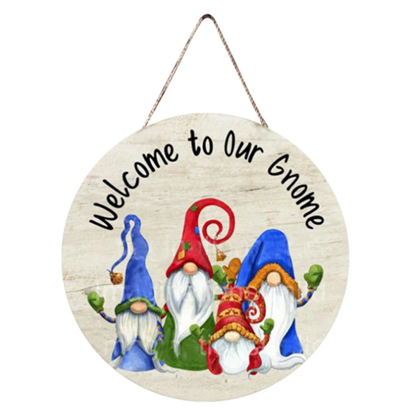 

New Faceless Doll Wooden Long Hat Rudolph Three Doll House Decoration Christmas Day Decoration Door Hanging