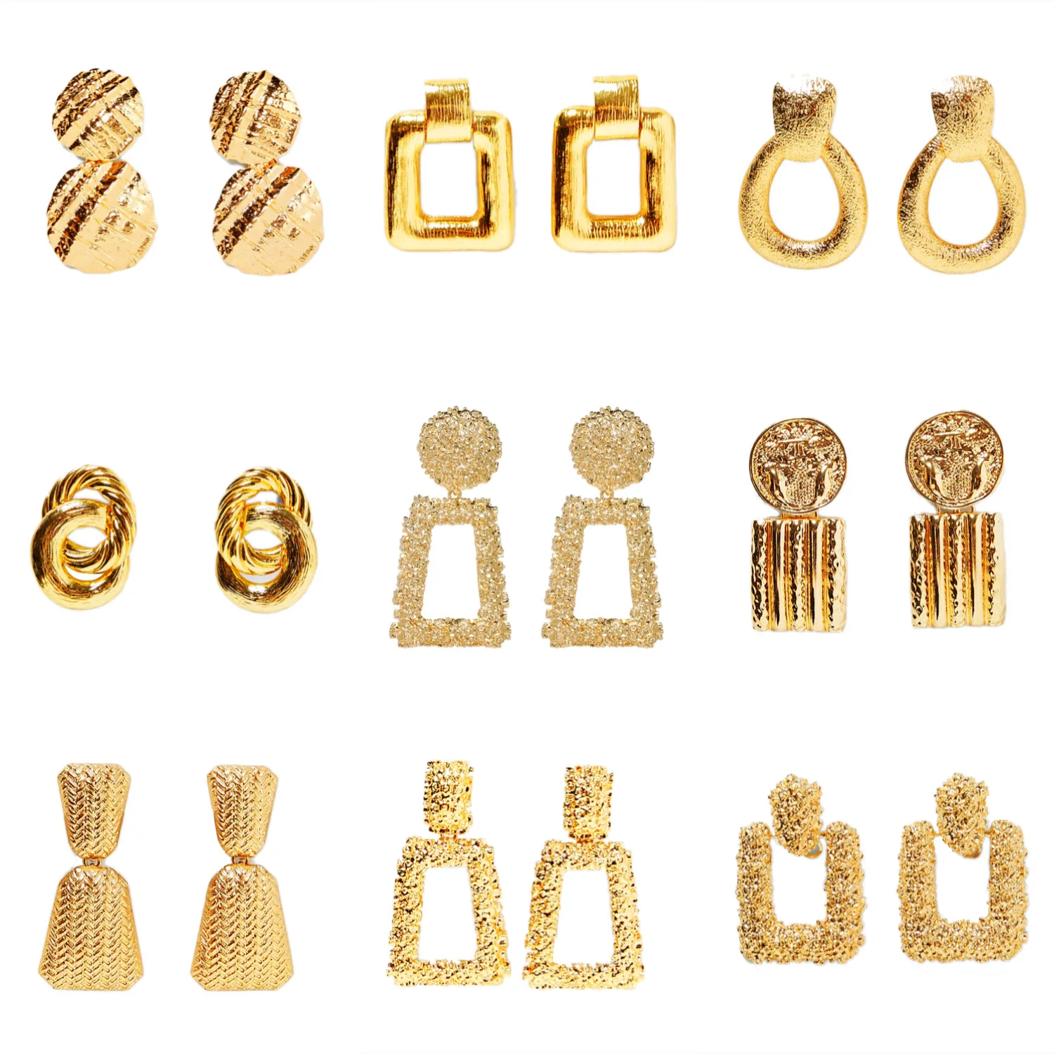 

Vintage Statement Earrings Gold Geometric Long Dangle Earrings for Women Wedding Party Christmas Gift Wholesale