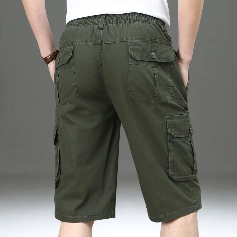 Летние мужские повседневные бриджи в стиле милитари короткие брюки мужская
