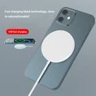 Магнитное беспроводное быстрое зарядное устройство, портативный круглый USB-адаптер типа c Magsafe для IPhone 12, быстрая зарядка