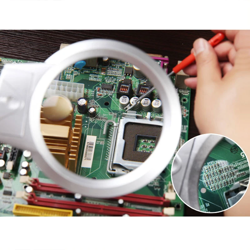 

Lighted LED Lamp Magnifier Clip Table Top Desk Reading 2.25X 5X Magnifying SP99