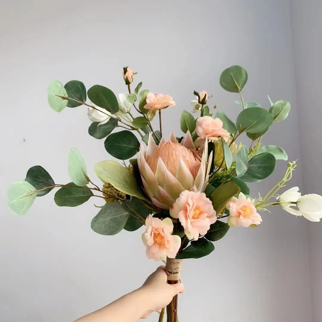 Зеленый алос дизайн поддельные цветы императора Букет искусственного шелка