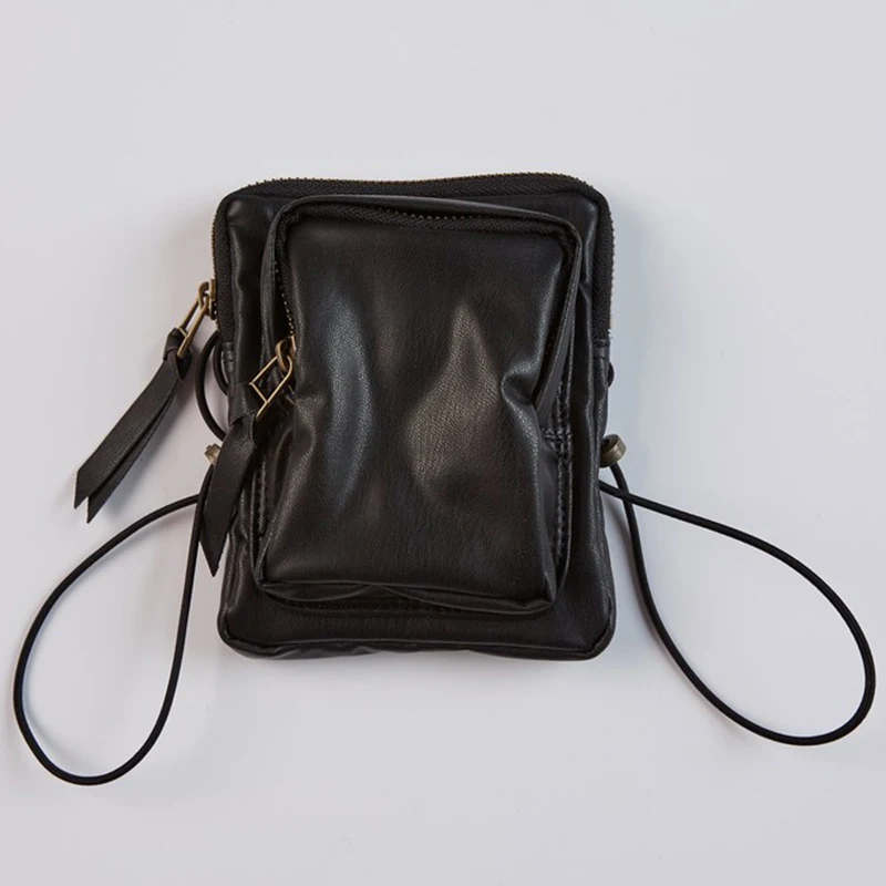 Black messenger bag Женская маленькая сумка через плечо, мини-сумка-мессенджер, сумка через плечо для телефона, тонкий плечевой ремень, мини-сумка на молнии для женщин - Цвет: Black messenger bag