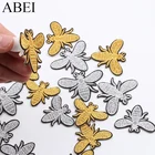 10 шт самоклеящаяся Вышивка Золотая Серебряная пчела