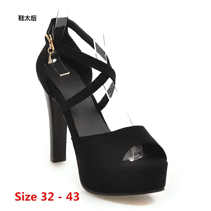 

Elegant sandals Women High Heels Pumps Super high heel 11 cm Women's sandals waterproof platform sandals Small Big Size 32 - 43