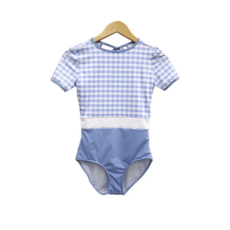 Корейский стиль Цельный купальник клетчатый пуш ап высокое качество купальный