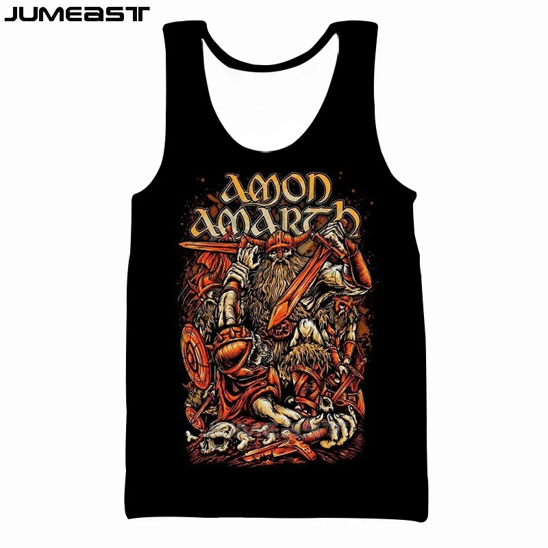 Бренд Jumeast мужской/женский жилет с 3D принтом Amon Amarth, короткий рукав, модный спортивный пуловер, летние Майки, футболки - Цвет: 03