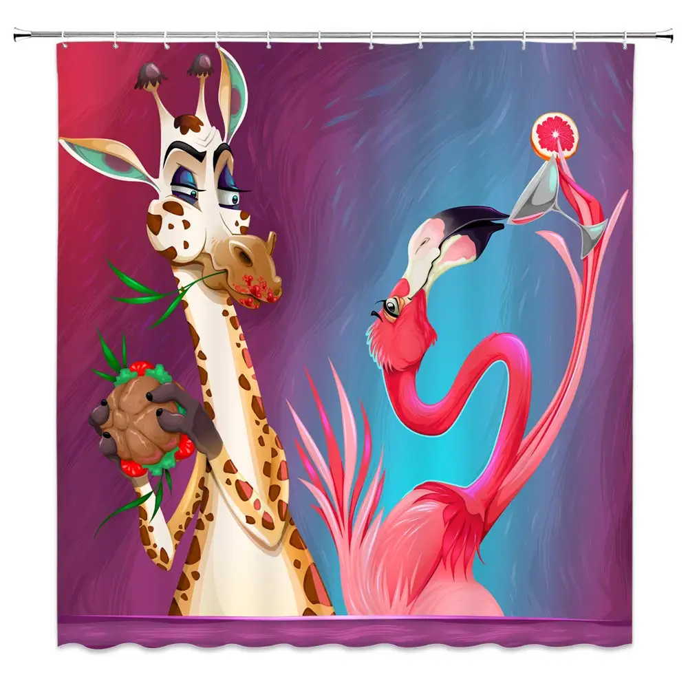 

Giraffe and Flamingo Color Kids' Bathroom Decor